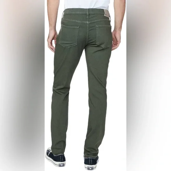 Paige Transcend Lennox Slim Jean in Pine Shade Green